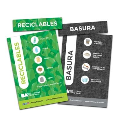Calcos Tachos de Basura - Reciclables - GCBA Pack x 4 Unid