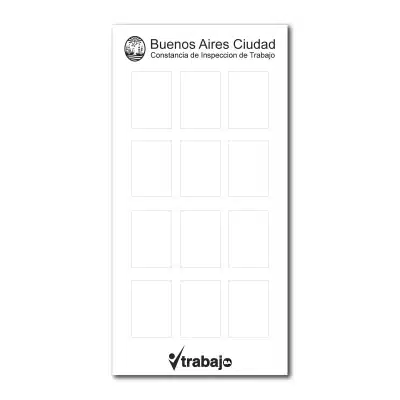 Cartel Obra GCBA - Constancia Inspeccion de trabajo de 35x70cm