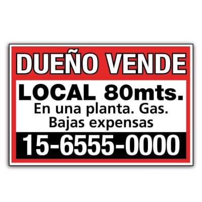Cartel dueño vende / alquila
