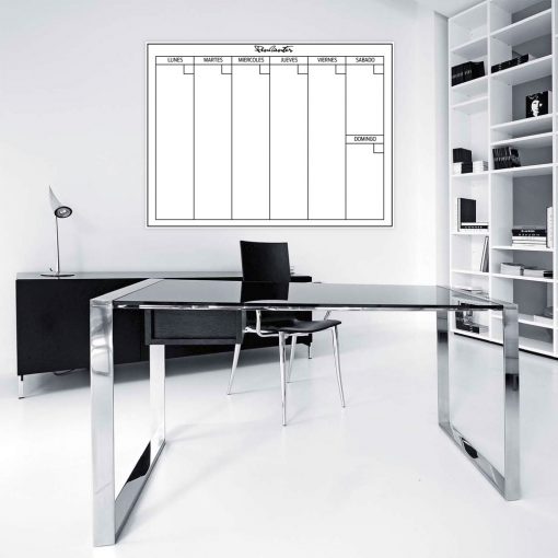 Planificador Calendario Semanal / Pizarra Sticker Autoadhesivo removible - Laminado – Medida 100x70 cm - Imagen 2