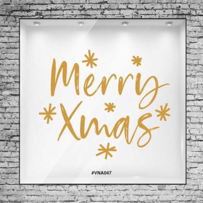 Vinilo con frase Merry Xmas
