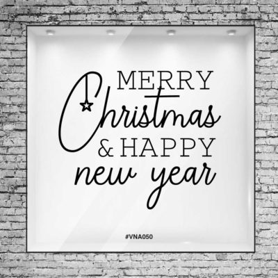 Texto en Vinilo Merry Christmas and a Happy New Year