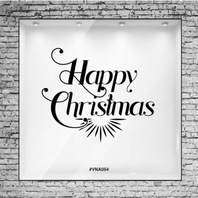Vinilo para vidriera de navidad Happy Christmas