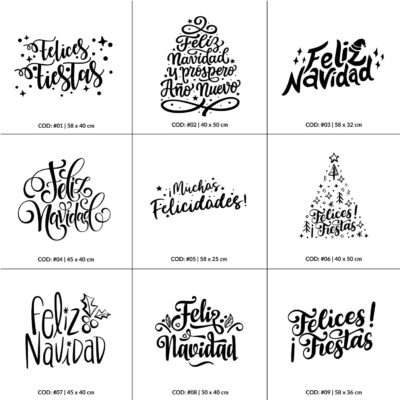 Vinilos Adhesivos - Frases de Navidad