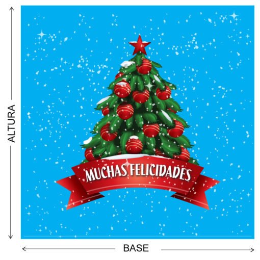 Arbol de navidad nevado con frase "Muchas Felicidades" - Imagen 2