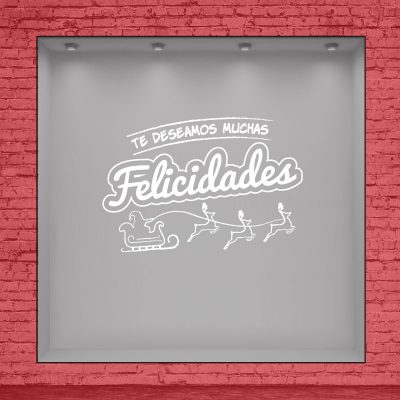 Renos de navidad con el deseo de muchas felicidades