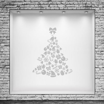 Árbol de navidad con íconos ilustrados