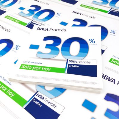 Calcos Promo banco Frances - Cortadas individualmente