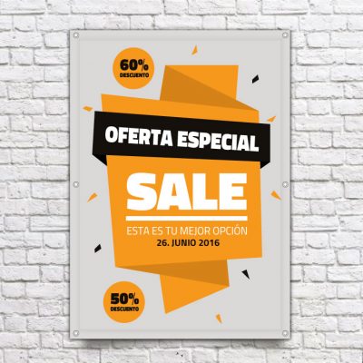 Baner de lona publicitario con ojales - Sale