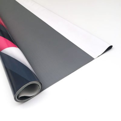 Dorso banner lona base gris con fundas