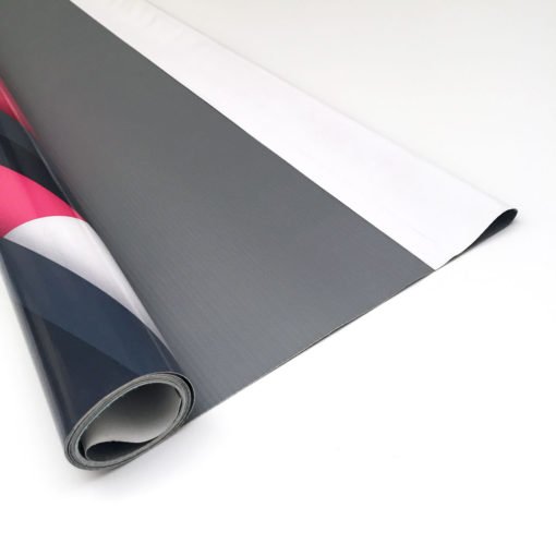 Dorso banner lona base gris con fundas
