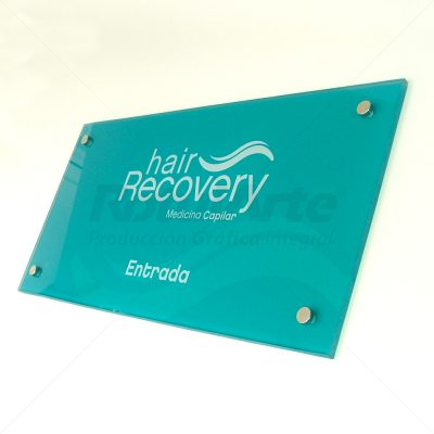 Cartel de entrada oficina - Hair Recovery