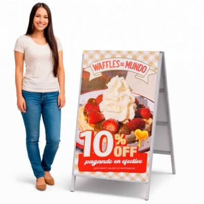Cartel Caballete para Exterior de Hierro- 50x100 cm - Doble Faz
