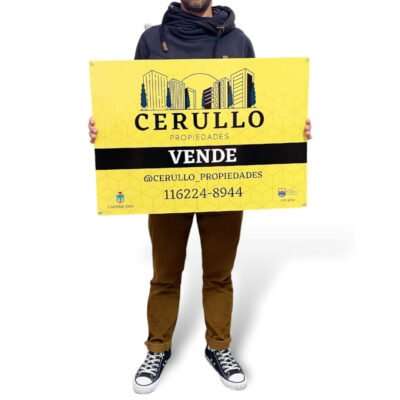 "Cartel Inmobiliaria Vende/Alquila Corrugado Plástico"