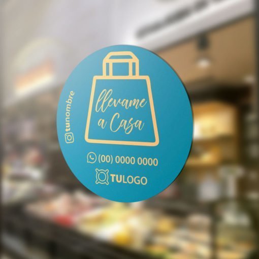 Cartel Autoadhesivo para Vidriera - Comercios - Take Away - Delivery - Imagen 4