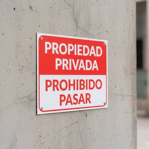 Cartel Plastico Propiedad Privada - Prohibido Pasar