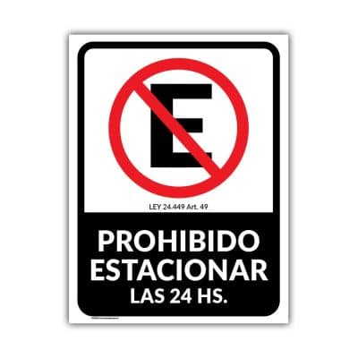 Cartel de Prohibido Estacionar - Persiana - 38x50 cm