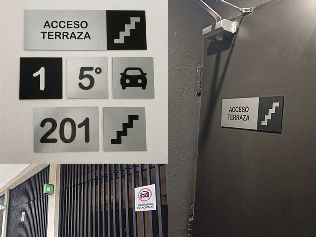 Detalle de la cartelería de señalización