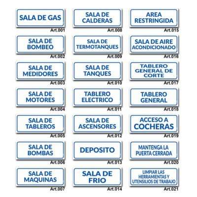 Carteles Informativos de Señalización - Sala de Gas
