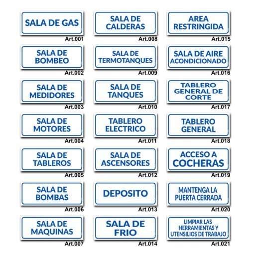 Carteles Informativos de Señalización - Sala de Gas
