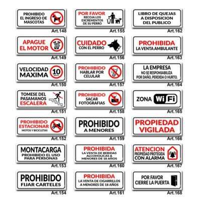 Carteles Informativos de Señalización - Prohibido Fumar / Estacionar