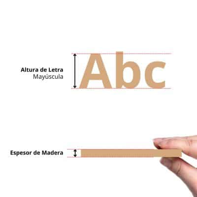Detalle de altura de letra y espesor