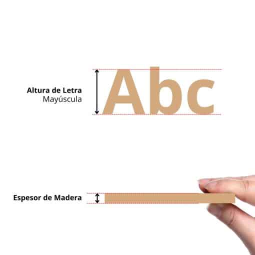 Detalle de altura de letra y espesor