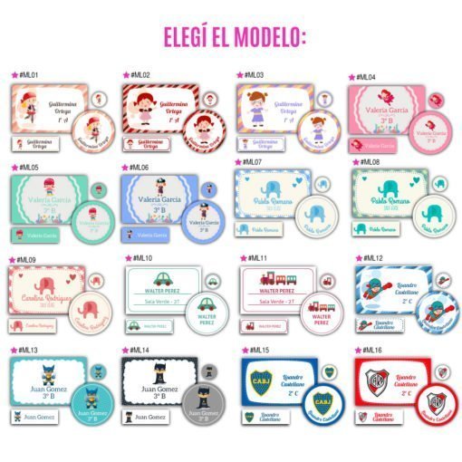 Etiquetas Escolares Personalizadas - Diseños Exclusivos