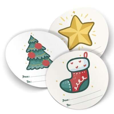 Etiquetas Navideñas Autoadhesivas Personalizadas