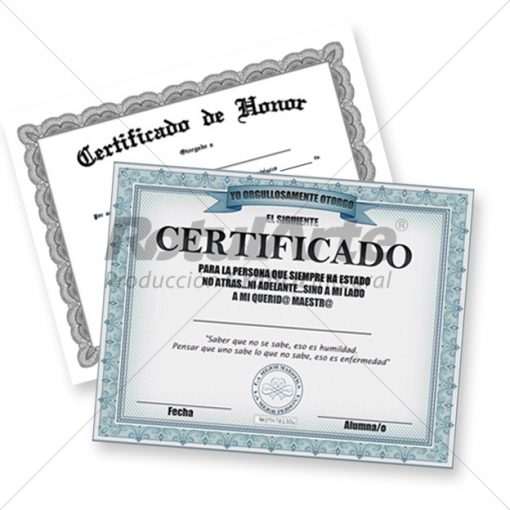 Impresión de Diplomas y Certificados para congresos