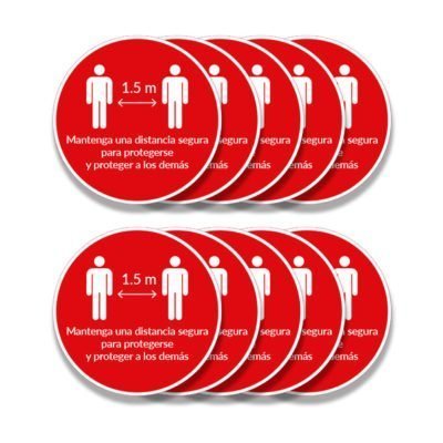 Pack de 10 calcos - Señalización para Pisos - Coronavirus - Covid 19