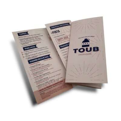 Impresión Menu Triptico para Bar