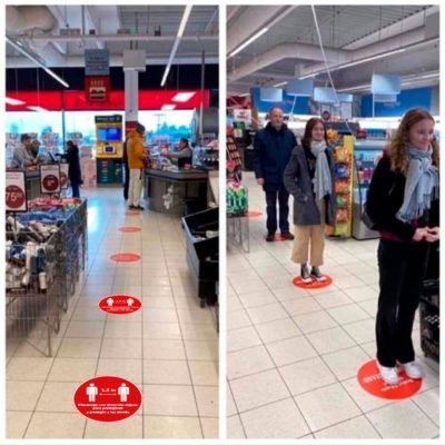 Como delimitar o marcar en el piso una distancia de fila de 1,5 m - Coronavirus - Covid19