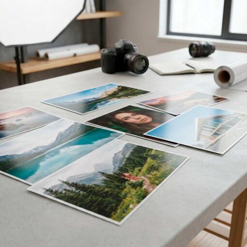 Pack de fotos digitales 20x30 cm con distintas imágenes sobre superficie clara