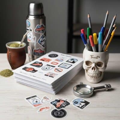 Plancha de stickers personalizados impresos en vinilo