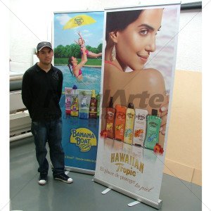 Portabanner Roll-Up aluminio con impresión full color para eventos