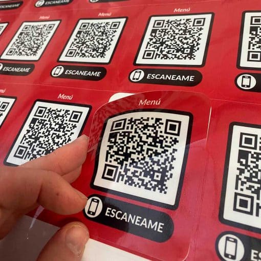 adhesivos codigo QR restaurante