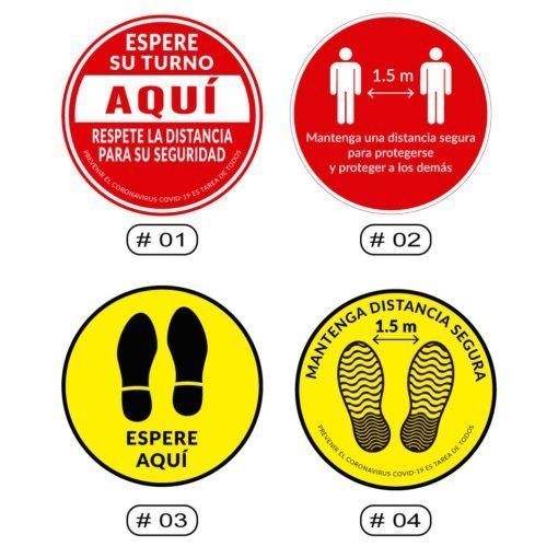 Sticker para Pisos | Señalización - Covid19 - Grande (40cm) x6 Unidades - Imagen 2