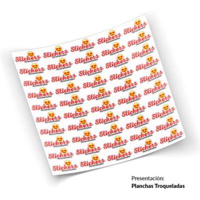 Stickers personalizados - Presentación: Planchas Troqueladas