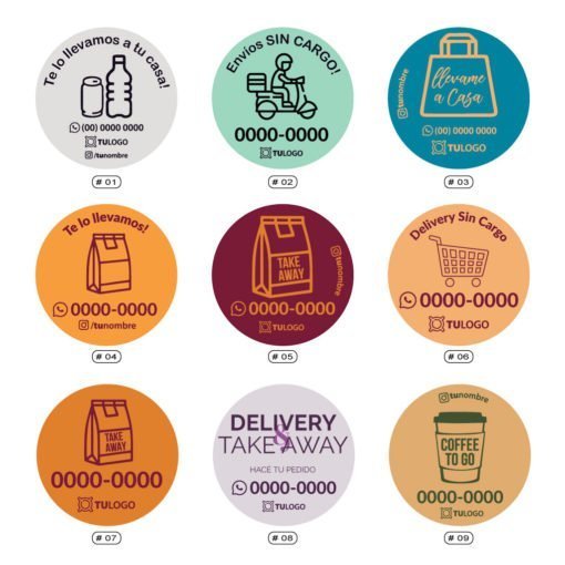 Cartel Autoadhesivo para Vidriera - Comercios - Take Away - Delivery - Imagen 5