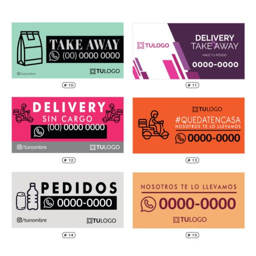 Cartel Autoadhesivo para Vidriera - Comercios - Take Away - Delivery - Imagen 6