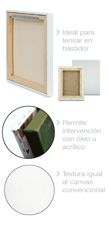 Tela canvas en bastidor de madera