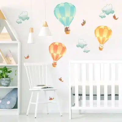 Vinilo decorativo - Globos Aeroestaticos con Animales de Granja