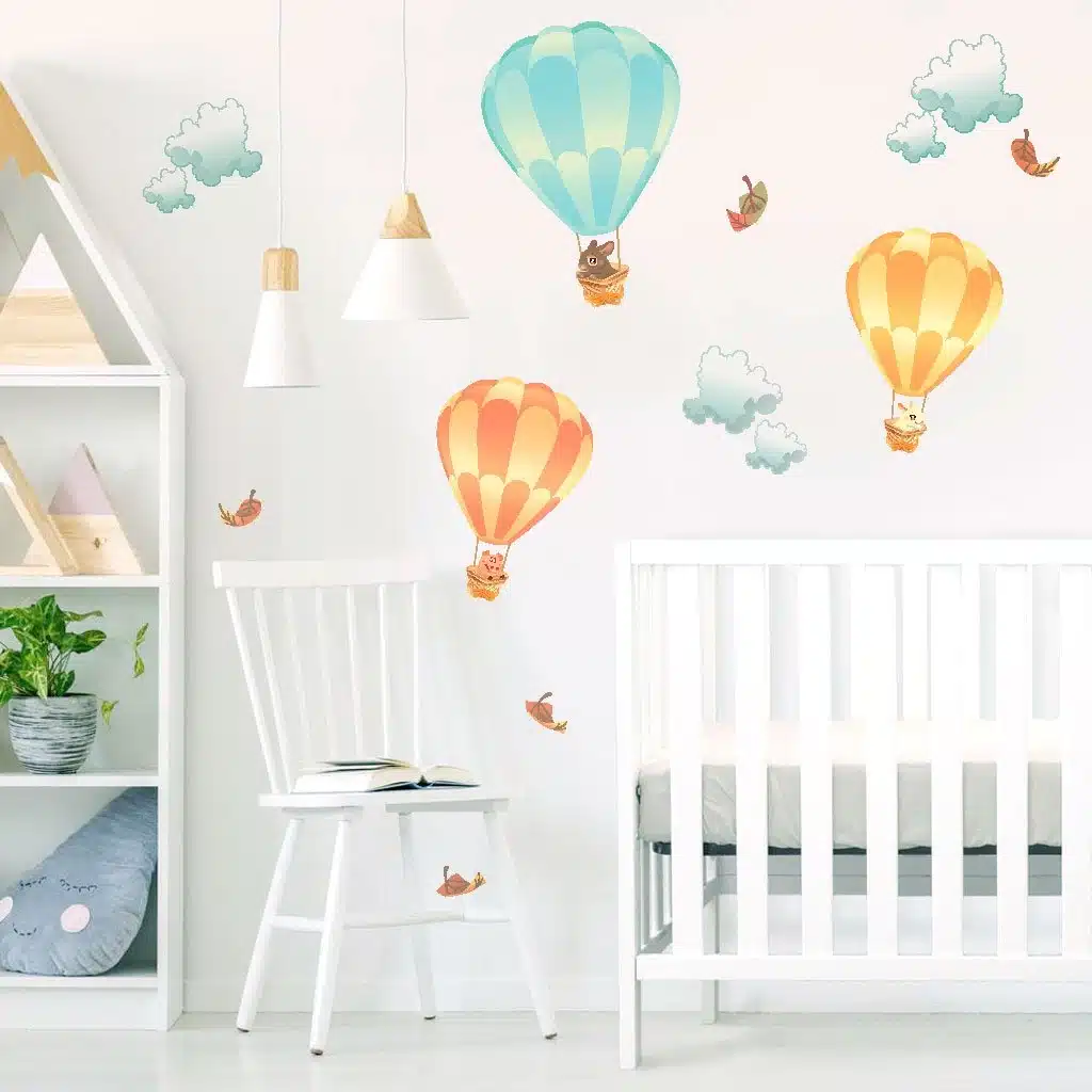 Vinilo decorativo - Globos Aeroestaticos con Animales de Granja